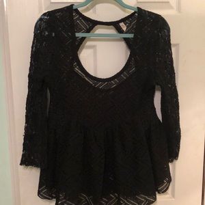Free people thermal Lace top Sz M